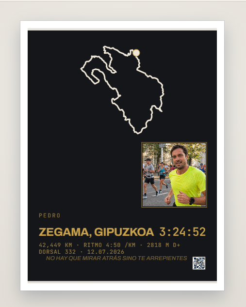 Noche, Galería — pieza de ejemplo hecha con el configurador
